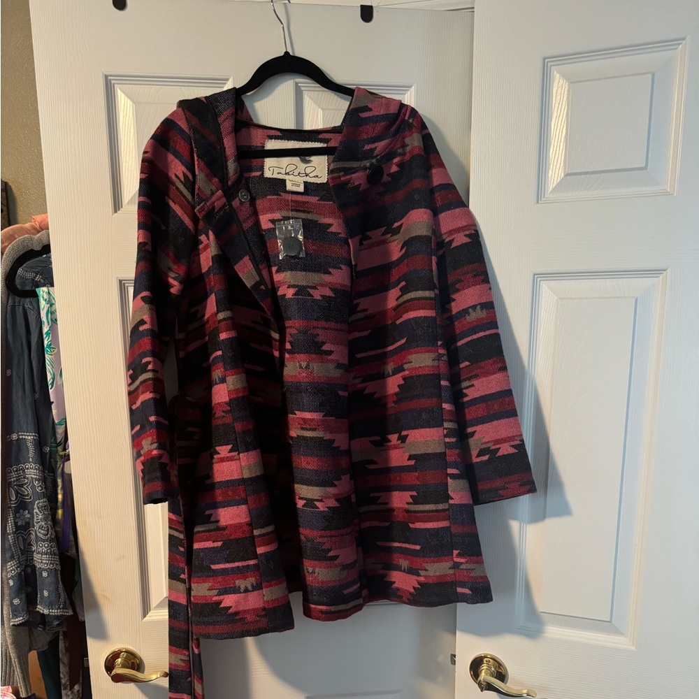 Anthropology Tabitha hooded jacket, southwestern print